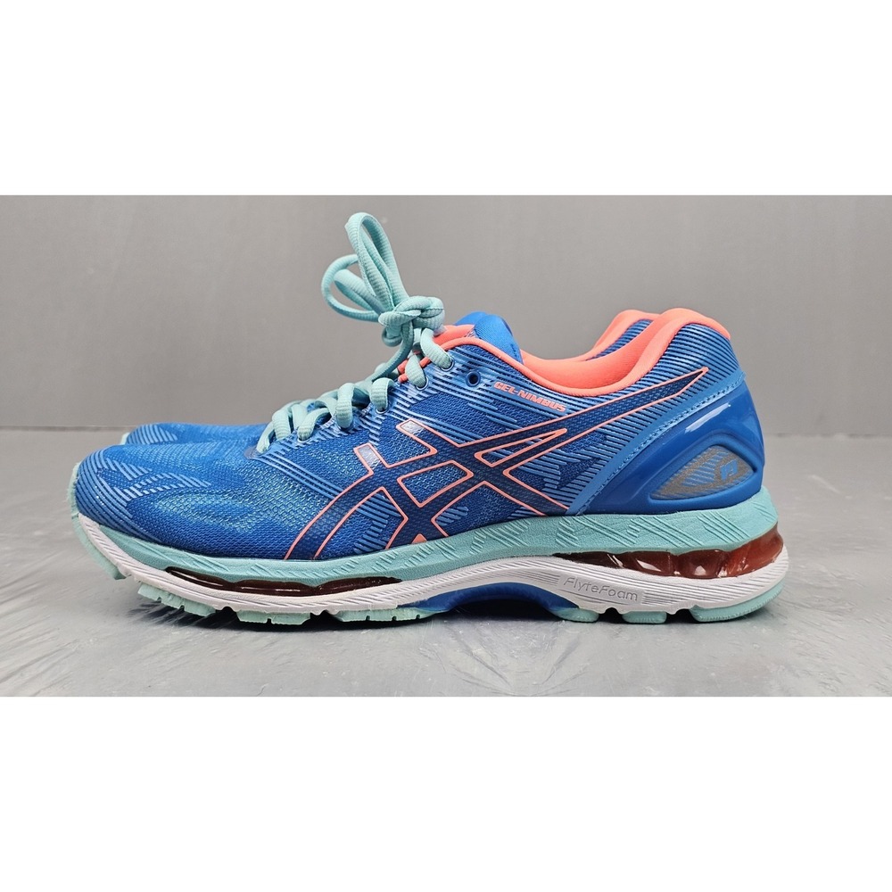 Asics Gel-Nimbus 19 Running Sneakers Womens 8 Blue Orange Athletic Shoes NEW